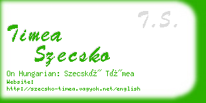 timea szecsko business card